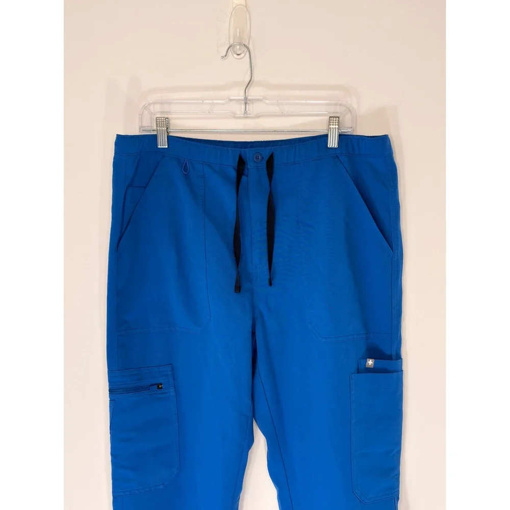 Figs Cairo Cargo Scrub Pants Men's Royal Blue Medical Nursing Doctor Large